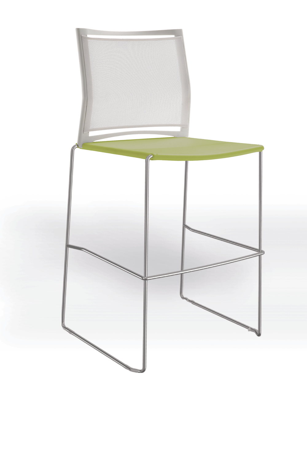 Web стул на полозьях кухонный/барный со спинкой-сеткой