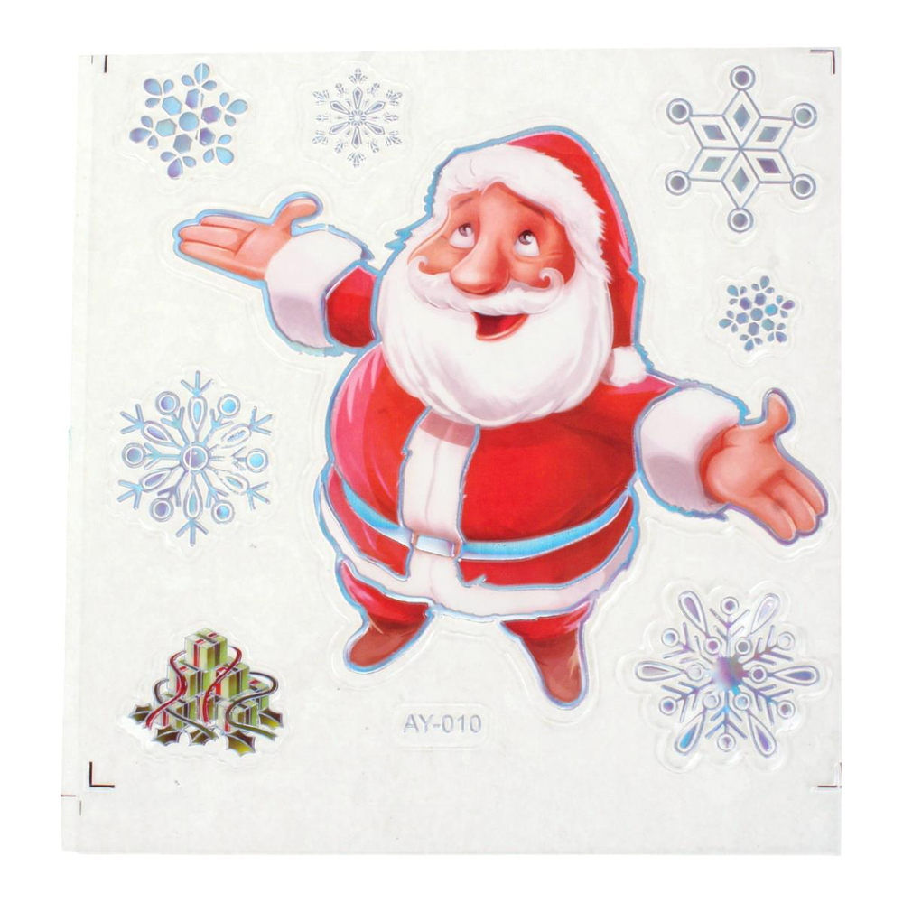 Наклейка новогодняя 18*23 см, 12 вид микс , пакет