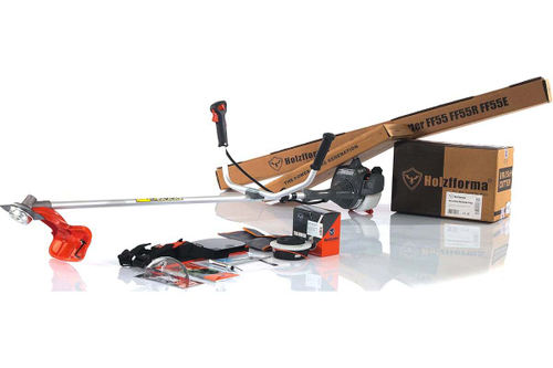 Мотокоса FF55 HOLZFFORMA (27.2 см³, 0.75 кВт/1.0 л.с., нож + леска Autocut C26-2 2.4 мм, оснастка Comfort, очки, 5.0 кг) садовый триммер для травы, бензокоса