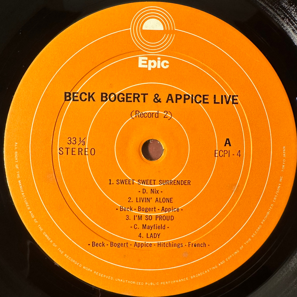 Beck, Bogert & Appice - Beck, Bogert & Appice Live 2LP (Япония 1973г.)