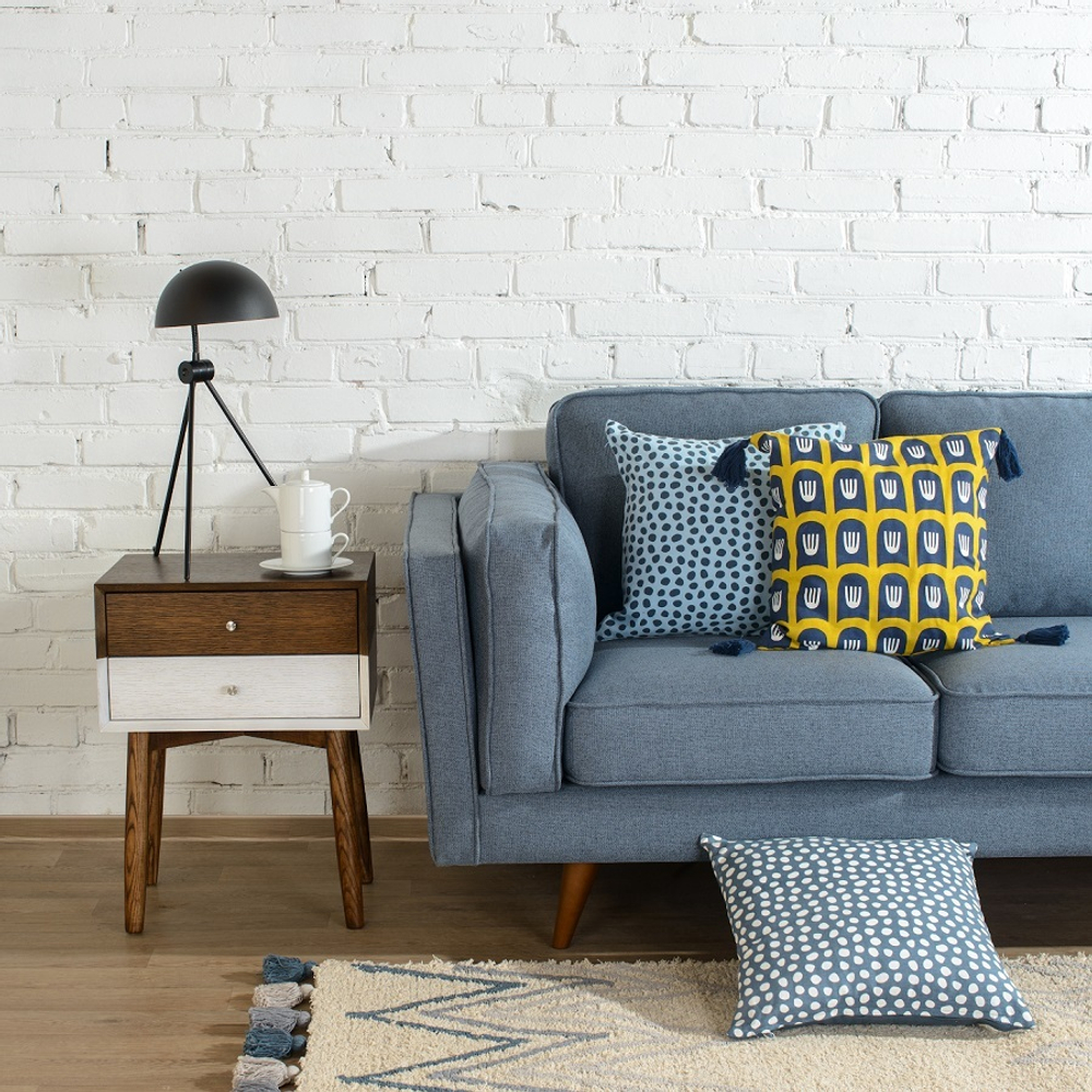 Чехол для подушки с двустронним принтом Blossom time и с кисточками Cuts&Pieces 45х45 Tkano