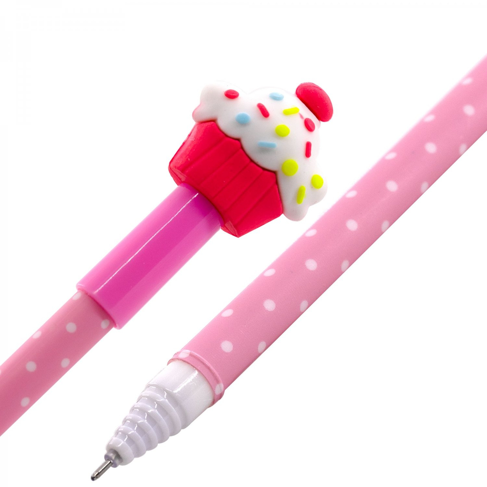 Ручка гелевая пиши-стирай Alingar, "Вкусняшки", 0,5 мм, синяя, фигурный колпачок, круглый, цветной, пластиковый корпус, карт. уп.