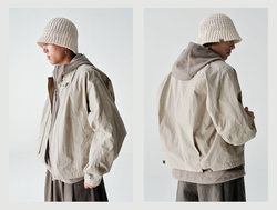 Куртка Nothomme Blue Spring Slightly Wrinkled Cotton-Nylon Blend Cargo Turn-Down Collar Jacket