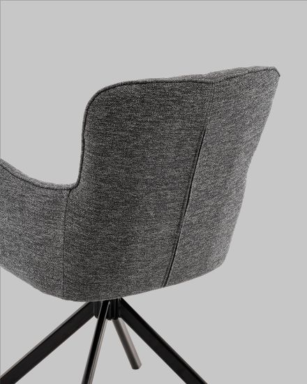 Стул обеденный, крутящийся Eima, ткань тёмно-серая