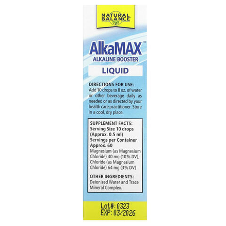 Natural Balance, AlkaMax, средство для ощелачивания организма, без добавок, 30 мл (1 жидк. унция)