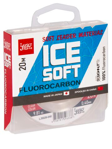 Леска монофильная зимняя Lucky John Ice Soft Fluorocarbon 20 м, 0.40 мм