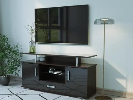 Подставка под ТВ 022М Венге / Глянец черный