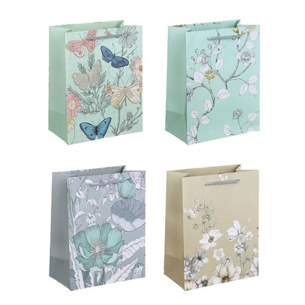 Пакет подарочный из высококачественной бумаги, 23х18х10 см, 210 г., 4 дизайна, арт.12