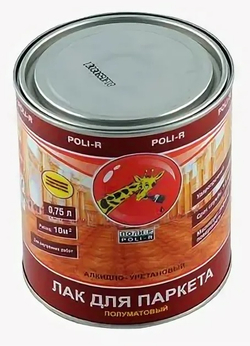 Лак паркет. 0,75 л полуматовый Поли-Р