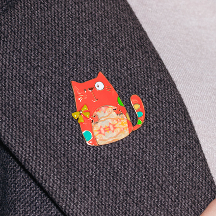 Брошь Shadore Кот бант XZ2299.10 BR/G