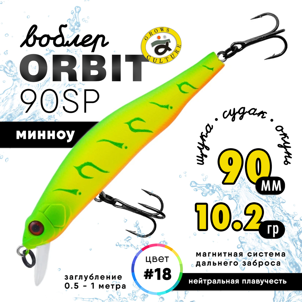 Воблер Grows Culture ORBIT 90SP (90мм, 10.2гр)