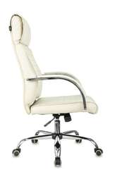 Кресло руководителя Бюрократ T-8010SL слоновая кость эко.кожа крестов. металл хром