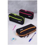 Пенал мягкий 1 отделение, 1 карман, 215*95*44 Berlingo "Black and pink", полиэстер, внутр. органайзер