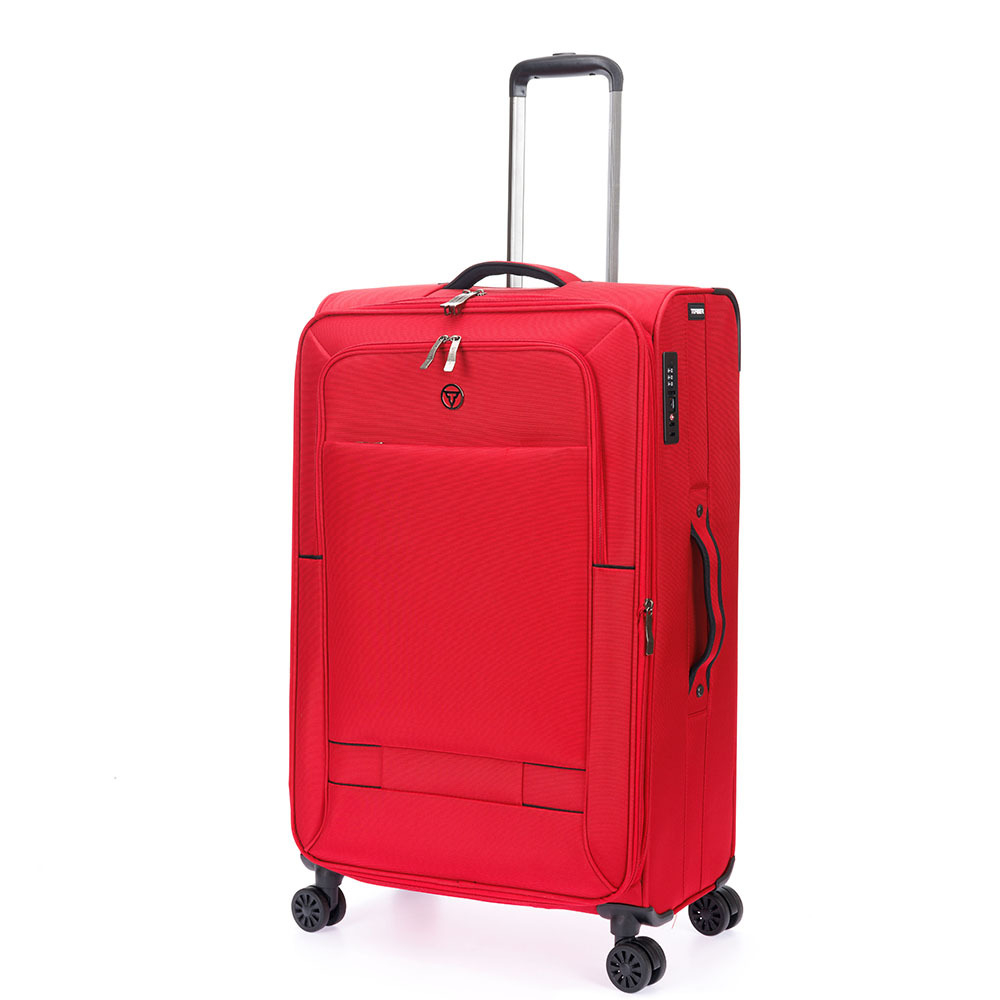 Фото большой чемодан TORBER Brosno красный нейлон 600D  с гарантией