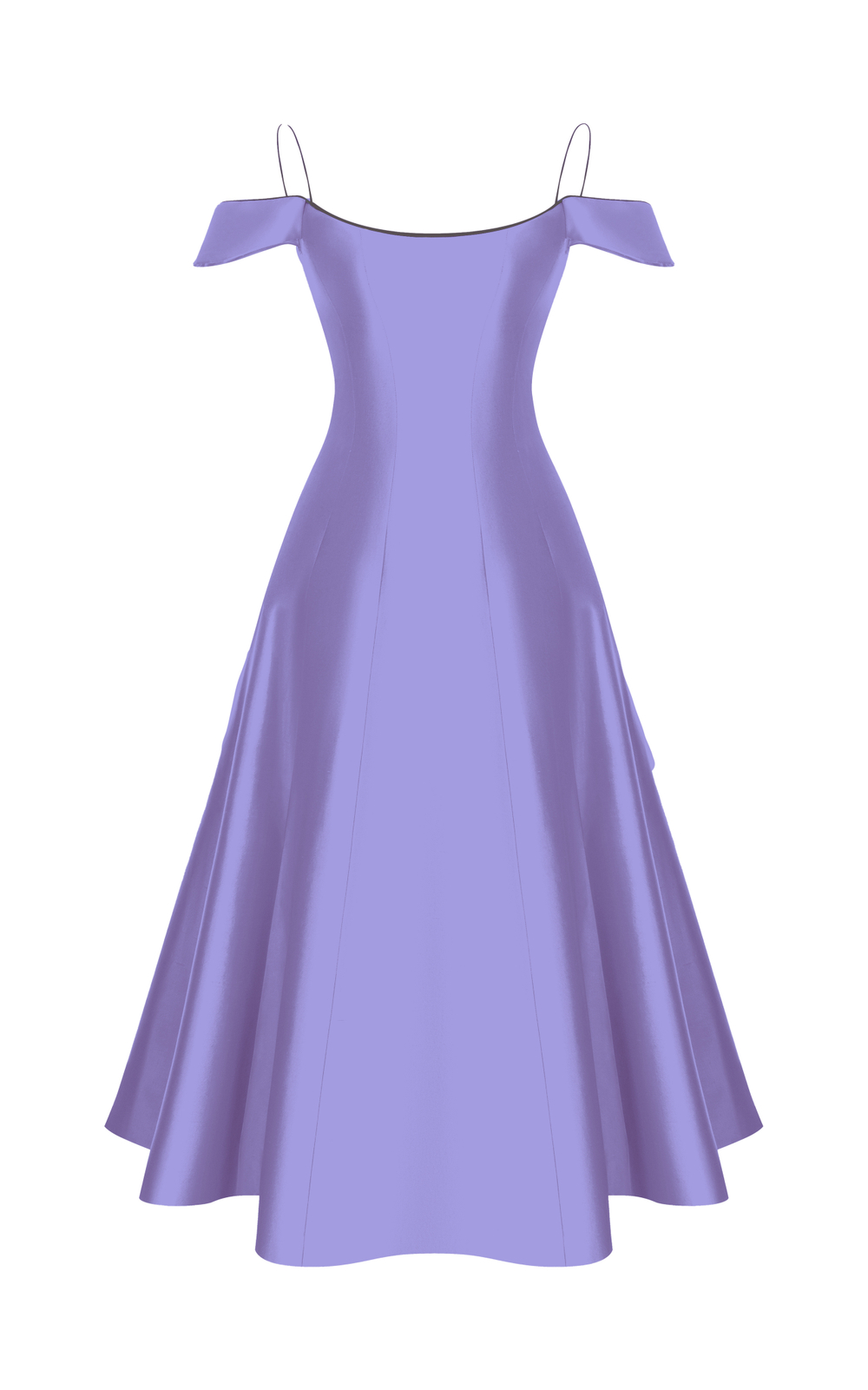 Платье миди корсетное шелковое с открытыми плечами