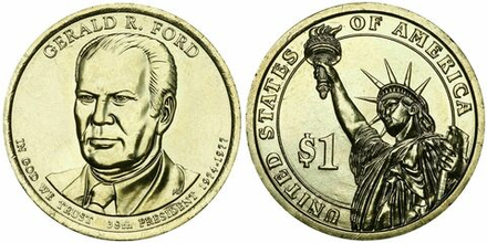 США 1 доллар 2016 Президент 38 - Джеральд Форд (1974–1977)