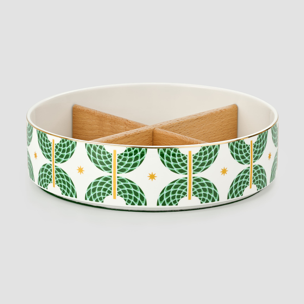 Блюдо сервировочное большое Farforite «Сплетено» 20,5 см в подарочной коробке