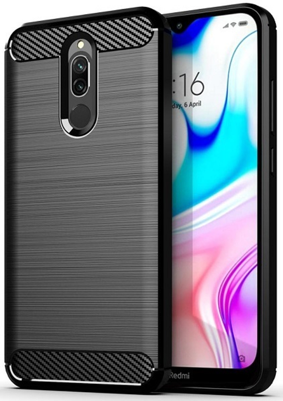 Чехол для Xiaomi Redmi 8 цвет Black (черный), серия Carbon от Caseport