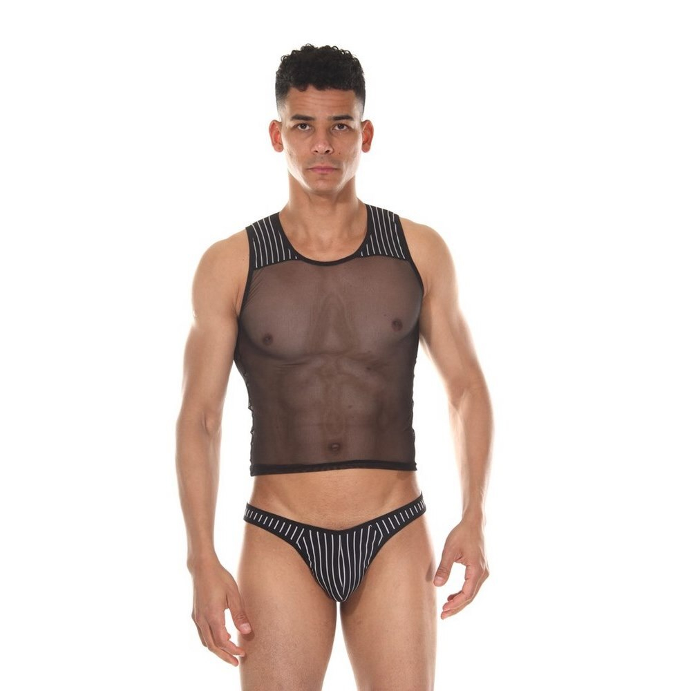 Мужской комплект 2 в 1: майка и стринги черный LaBlinque LB15403