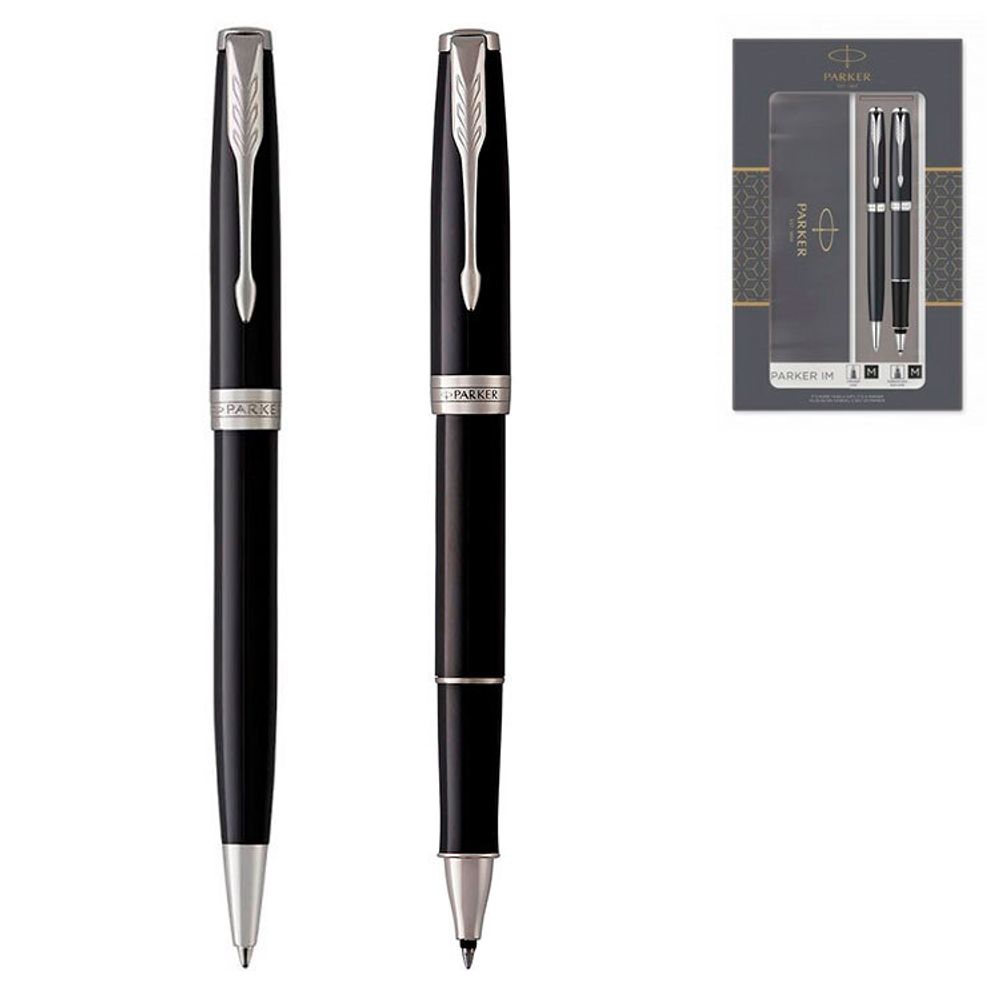 Набор Parker Sonnet LaqBlack CT роллер и шариковая ручка (2093259)