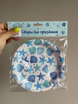 Тарелки бумажные для Русалочки 18 см, 6 шт, 1 уп.