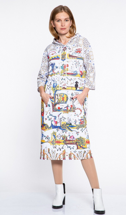 Платье с капюшоном "Лабиринт", по мотивам фантастических существ со страниц Псалтири Латтрелла.