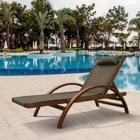 Шезлонг-лежак из сибирской лиственницы Afina AFM-512 Olive