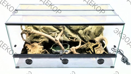 Полный комплект для содержания змеи. Террариум 90х40х40 и всё необходимое для содержания.