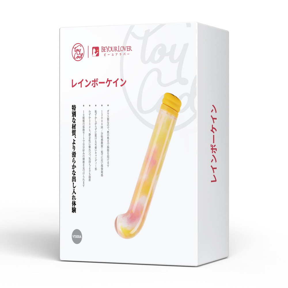 Компактный вибратор из стекла BeYourLover Magic Cane, желтый