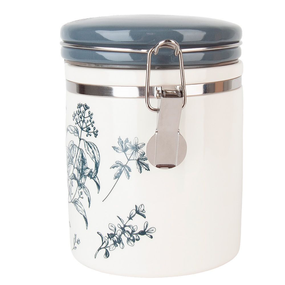 Банка для сыпучих продуктов (клипс) " " 14*10*14см. v=630мл. (керамика)