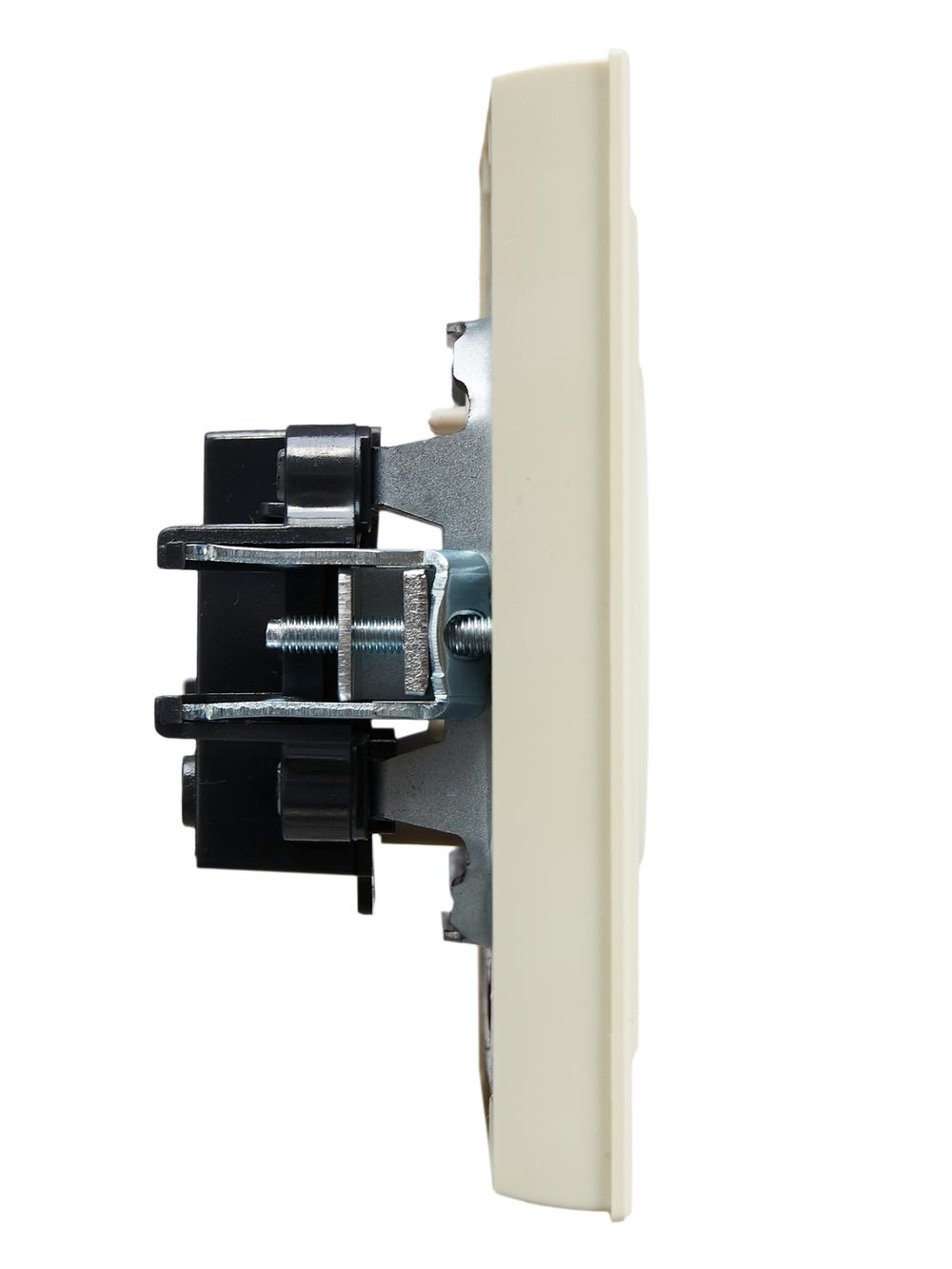 BRITE Розетка 1-местная без заземления без защитных шторок 10А в сборе РСР10-1-0-БрКр бежевый IEK