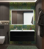 Тумба с раковиной BelBagno MARINO-CER-N-1200-2C-SO-NL-P Nero Lucido