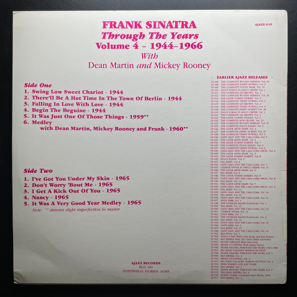 Frank Sinatra ‎– Through The Years Volume 4 - 1944-1966 (США)