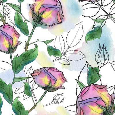 Акварельные розы