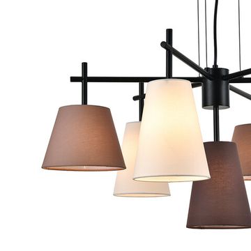 Люстра подвесная 7*E14 V000534 13032/7P Black черный/коричневый Abbinare Indigo