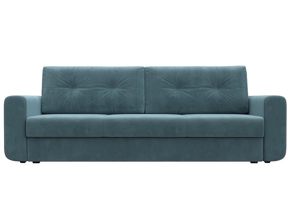 Диван прямой Лига-031, Бирюзовый, Велюр, 121254