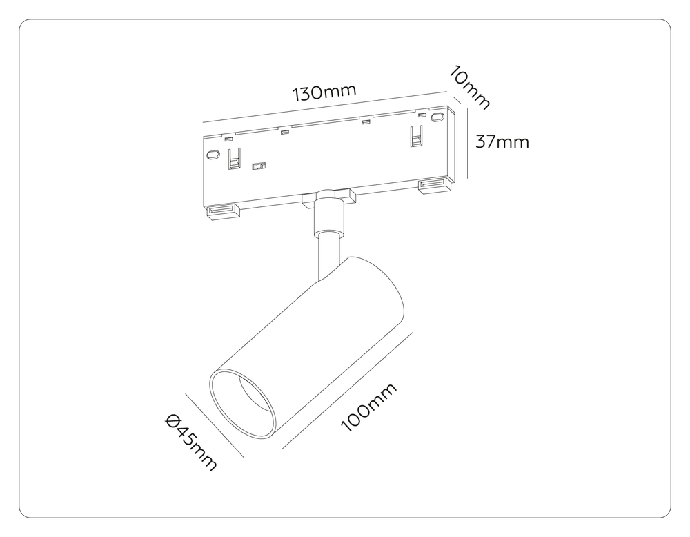 GL2305 BK черный IP20 12W 3CCT 3000-6000K 48V 24° D45*100