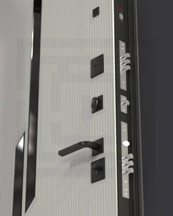 Входная металлическая дверь CARBON (Карбон) 29 Белый рельеф софт / Графит Лофт