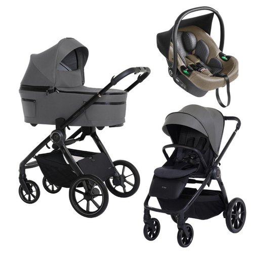 Детская коляска 3 в 1 Espiro Yoga 2025 и автокресло Pi Begie 117 gray zen voice of nature / Бежевый (Beige 109)