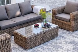 "Палермо" лаунж-зона из искусственного ротанга, цвет соломенный