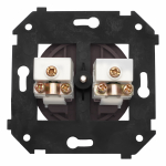 Розетка телевизионная двойная, оконечная, пластик, цвет коричневый B3-306-22