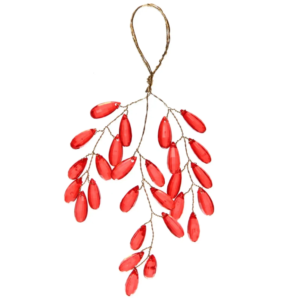 Ветка декоративная «Волшебство ночи» 20 см, Красный