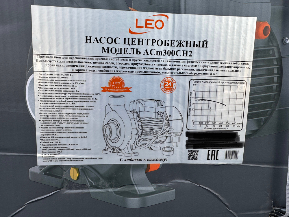 Насос "LEO" модель ACm300CH2