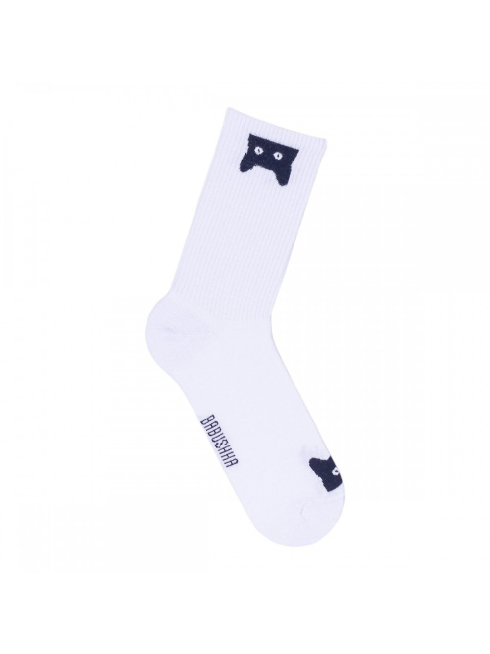 Носки медицинские мужские Babushka, "Черный кот", белый, 41-45