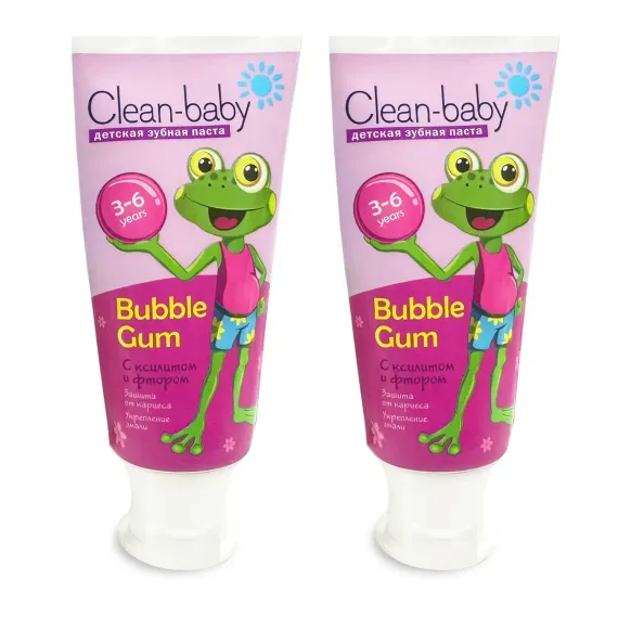 Набор зубная паста Clean-baby 3-6 лет 50мл Жевательная резинка 2шт
