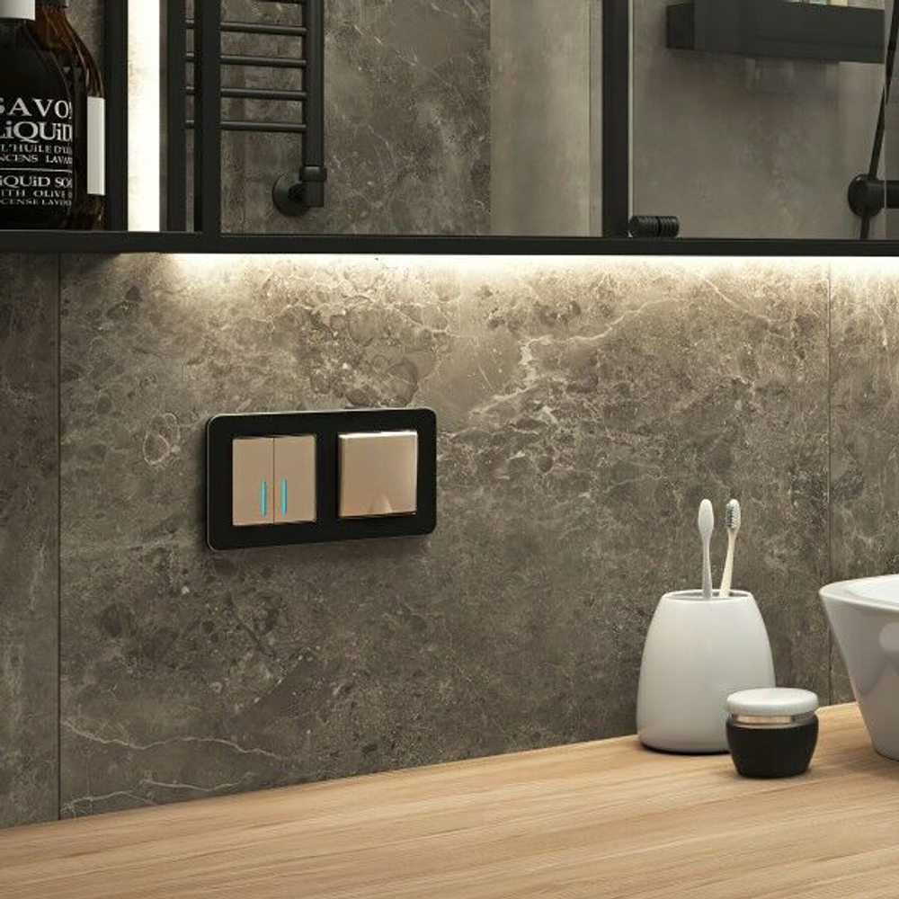 Рамка на 2 поста Platinum (черный алюминий)