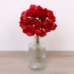 Цветы искусственные «Нежные пионы» букет 9шт 27 голов 30см бордовые