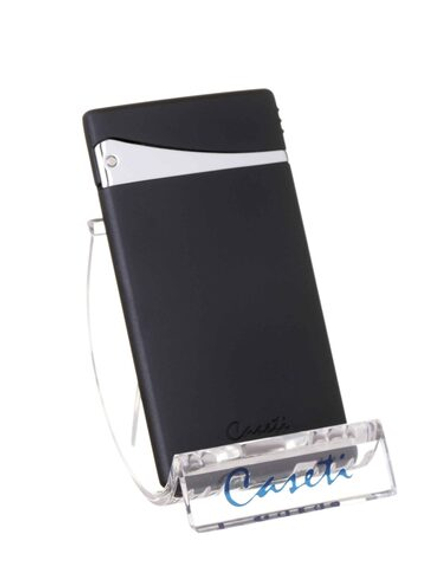 Зажигалка Caseti, турбо, плоское пламя, супертонкая, черная CA500-2