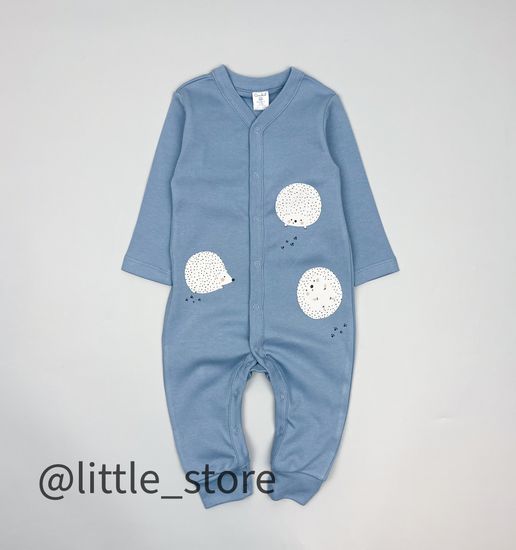 Слип хлопковый "Ежики" пыльно-синий