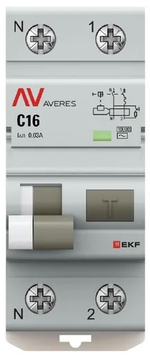 Автомат дифференциальный EKF rcbo10-1pn-16C-30-a-av